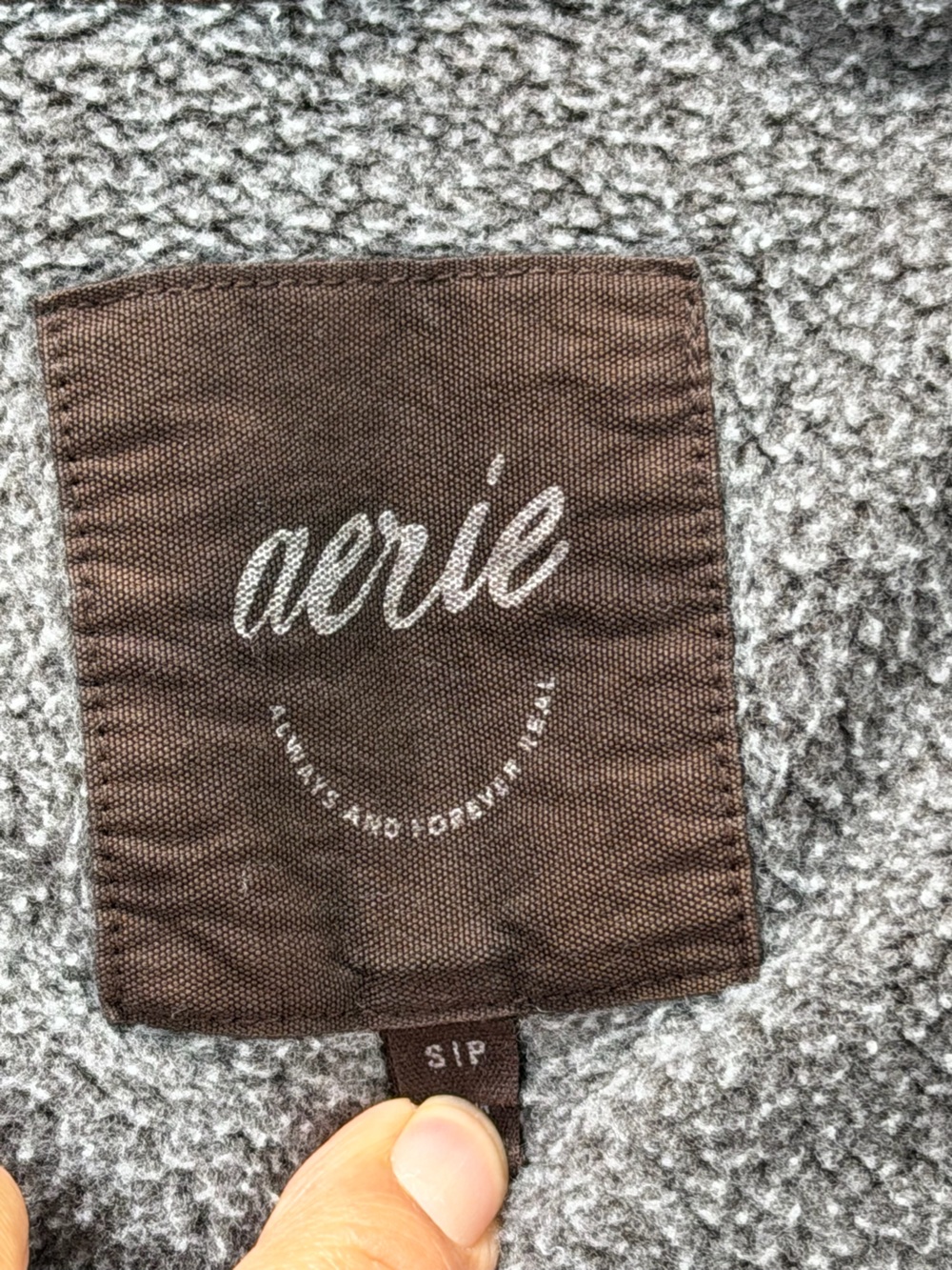 Aerie Women’s S/P Brown Oversized Snap Neck Pullover Sweatshirt Fleece Lined - Picture 2 of 10